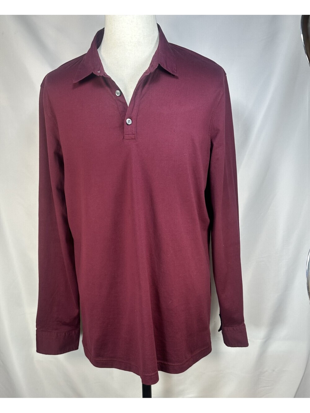 Banana Republic 1/4 Button Performance Polo Maroon Mens XL